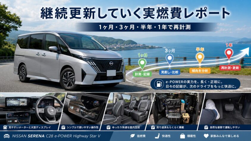 セレナC28 e-POWERの実燃費のまとめ