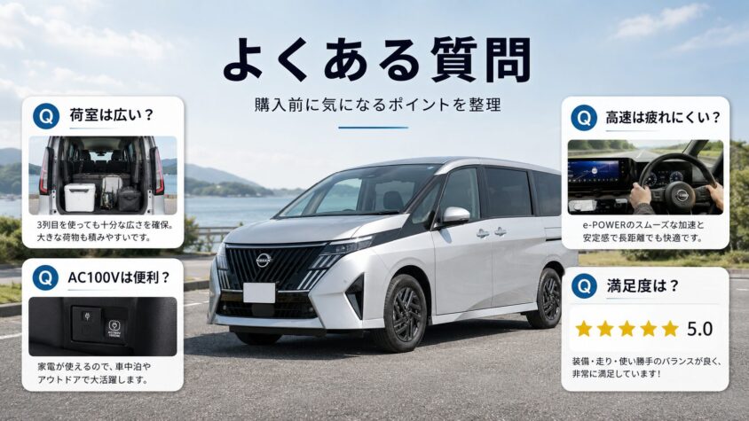 セレナC28 e-POWERの使い勝手と乗り心地に関するよくある質問