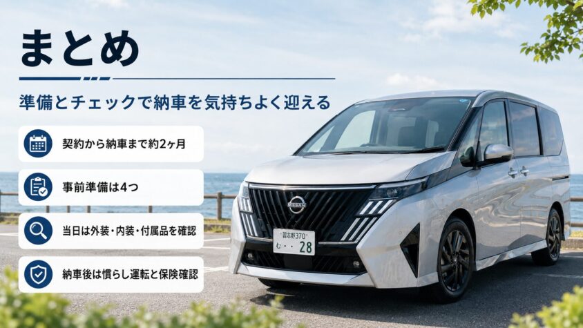 セレナC28の納車のまとめ