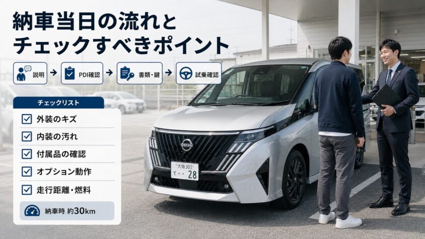 セレナC28の納車：納車当日の流れとチェックすべきポイント