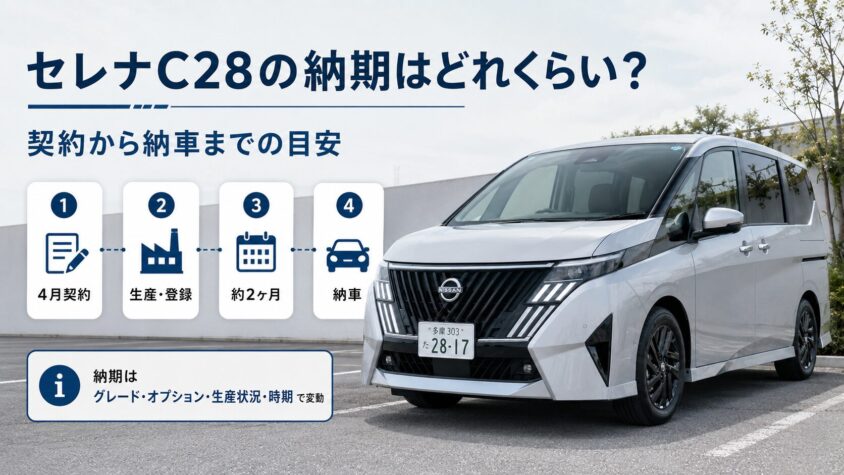 セレナC28の納期はどれくらい？契約から納車までの目安