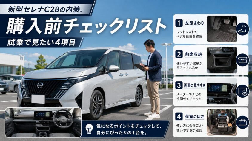 新型セレナC28の内装:内装選びで後悔しないための購入前チェックリスト